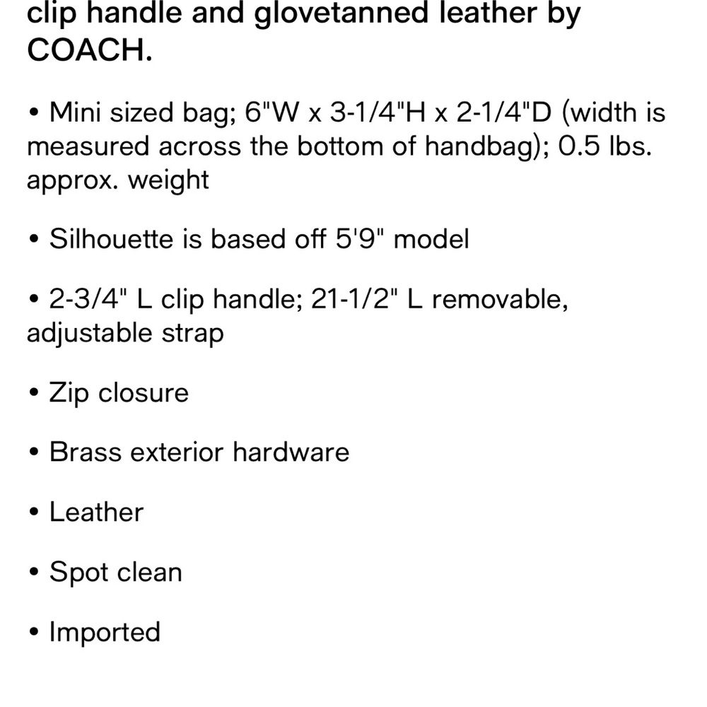 Coach Mini Bag in Cream with Gold Accents - Picture 5 of 5